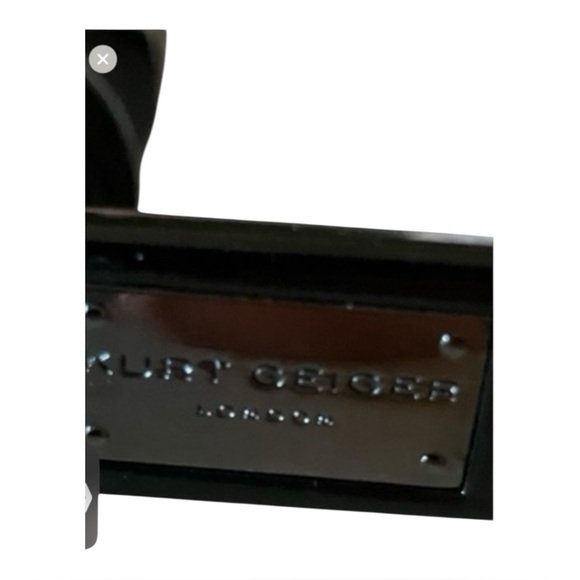 Kurt Geiger Black Cat-Eye Sunglasses with Green Mirrored Lenses. Case included - Picture 6 of 8